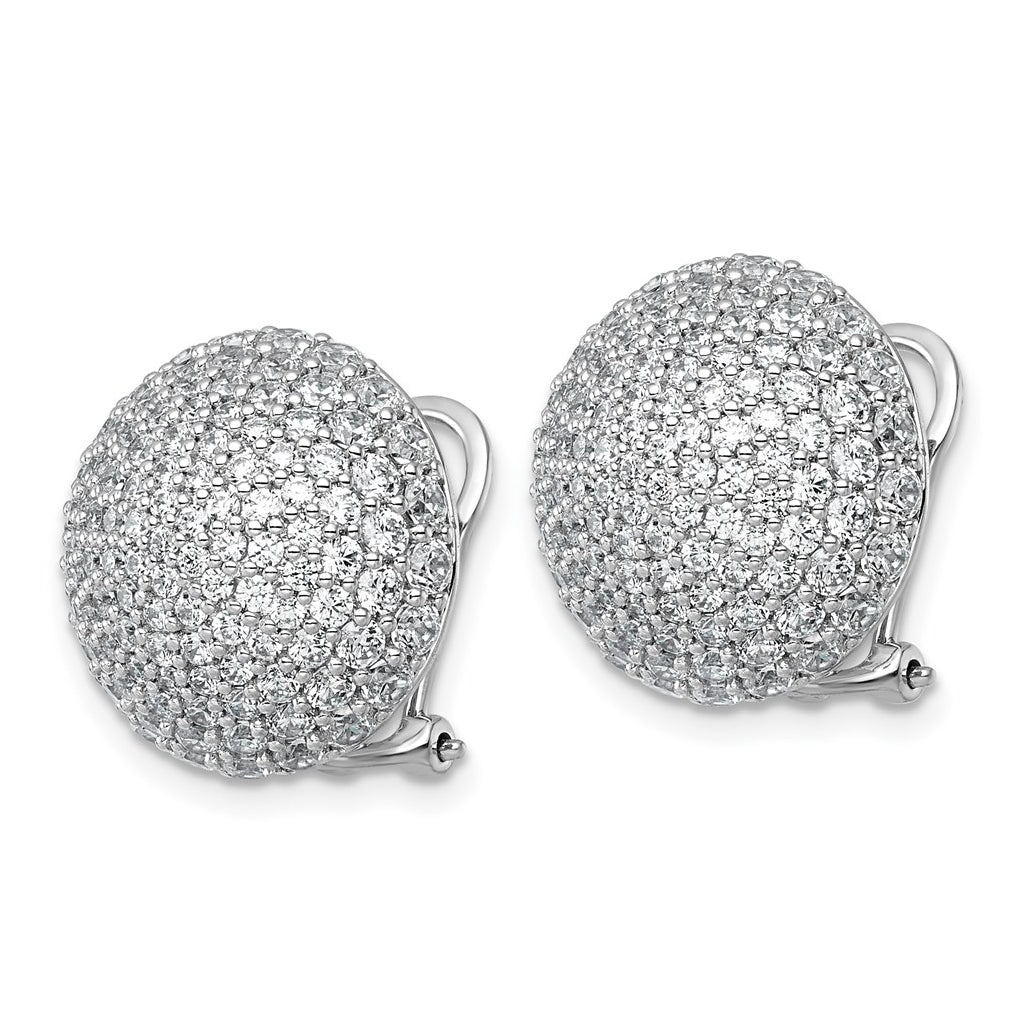 14k White Gold 4 carat Lab Grown Diamond VS+ F+ Pave Ball Complete Leverback Post Earrings