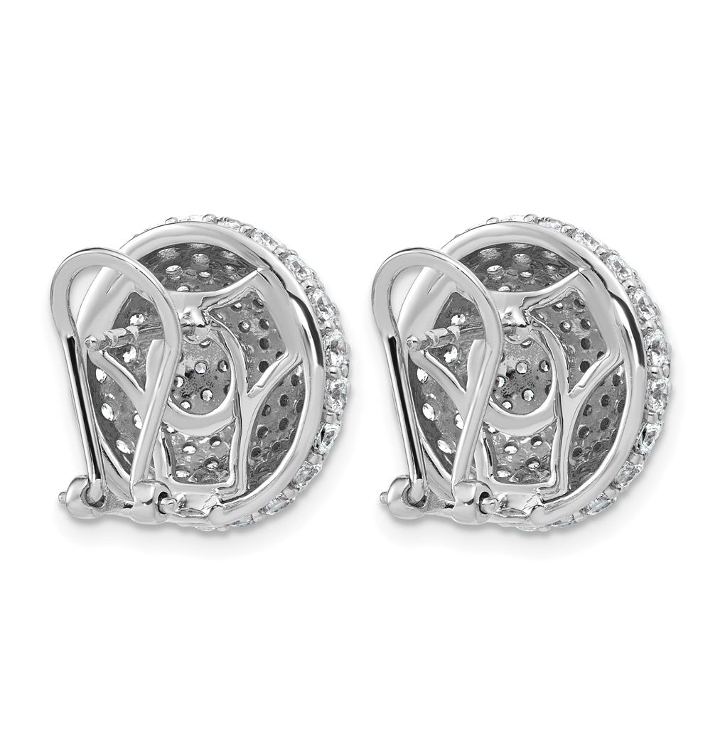 14k White Gold 4 carat Lab Grown Diamond VS+ F+ Pave Ball Complete Leverback Post Earrings
