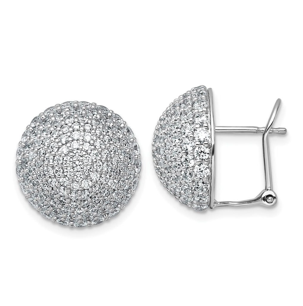 14k White Gold 4 carat Lab Grown Diamond VS+ F+ Pave Ball Complete Leverback Post Earrings