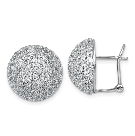 14k White Gold 4 carat Lab Grown Diamond VS+ F+ Pave Ball Complete Leverback Post Earrings