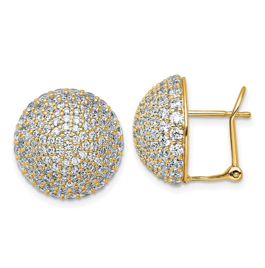 14k Yellow Gold 4 carat Lab Grown Diamond VS+ F+ Pave Ball Complete Leverback Post Earrings