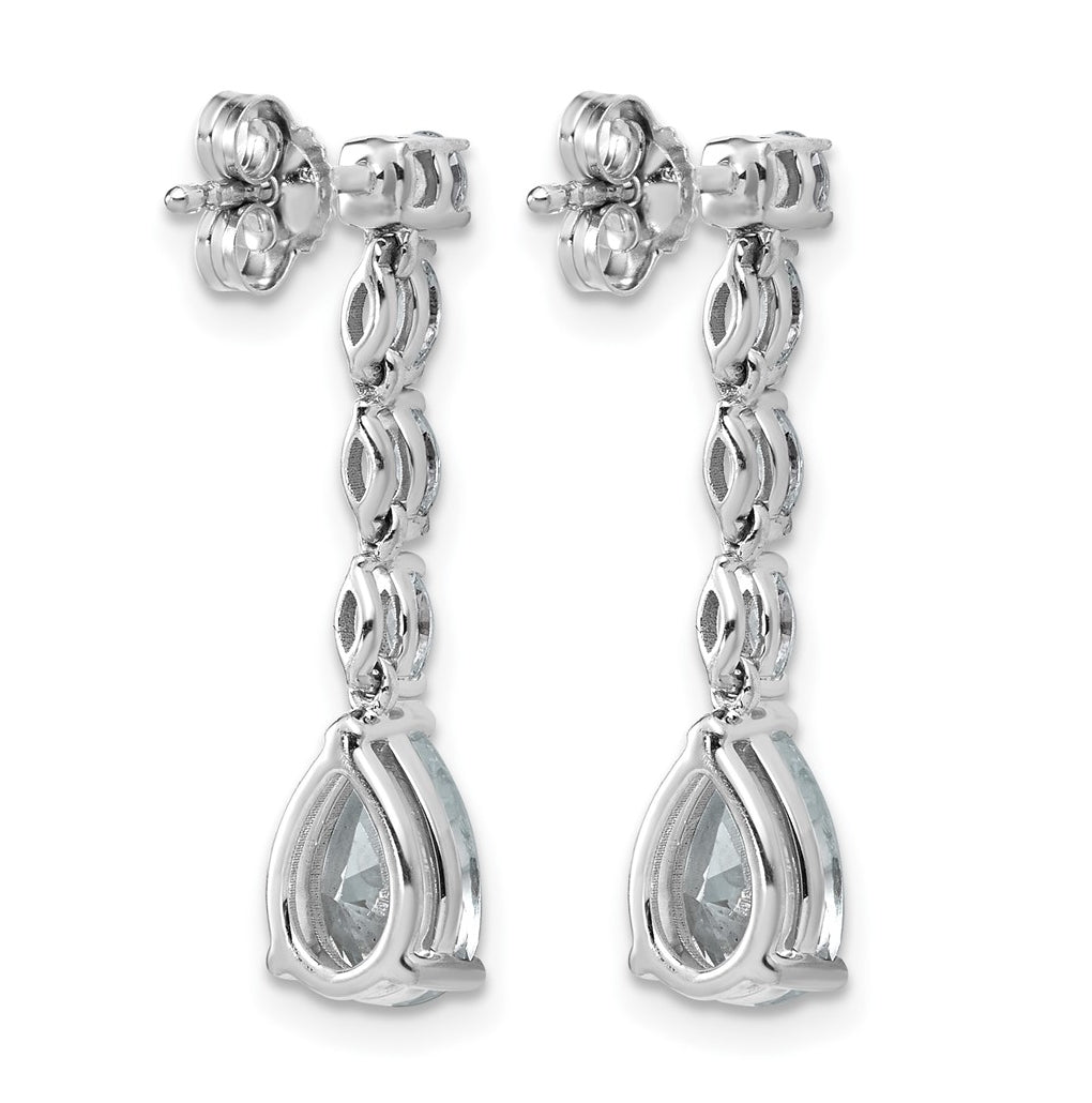 14k White Gold 2 1/2 carat Lab Grown Diamond VS+ F+ Complete Fashion Dangle Post Earrings