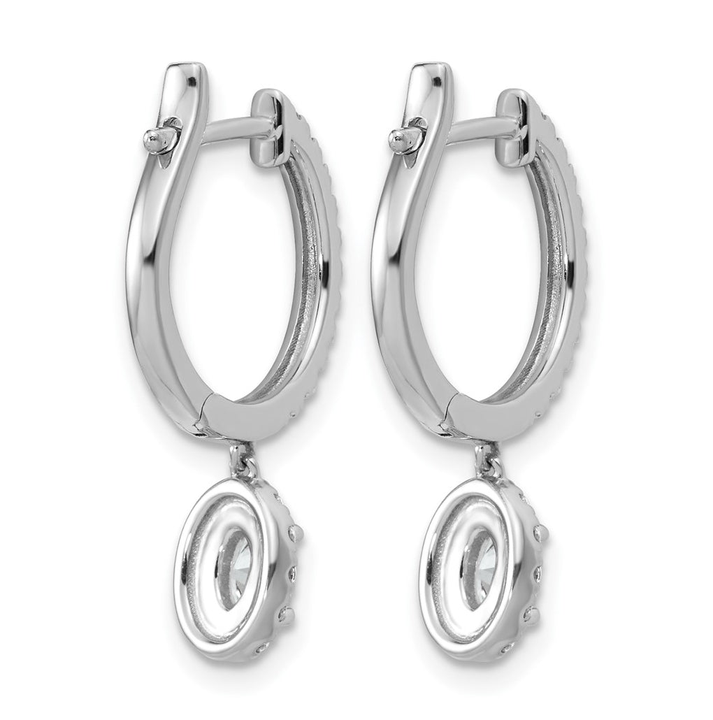14k White Gold 1 carat Lab Grown Diamond VS+ F+ Complete Dangle Hoop Earrings