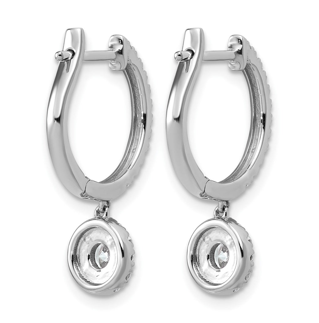 14k White Gold 1 carat Lab Grown Diamond VS+ F+ Complete Dangle Hoop Earrings