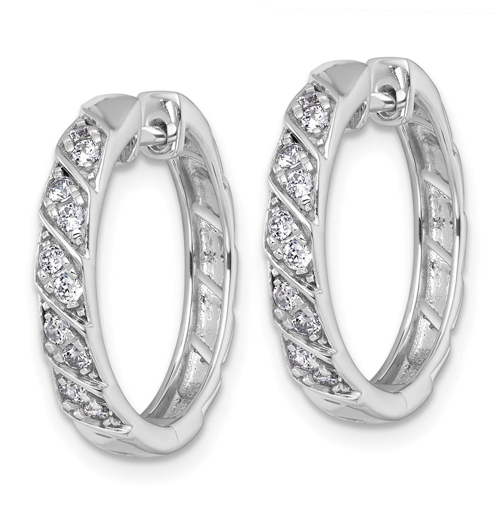14k White Gold 1/3 carat Lab Grown Diamond VS+ F+ Complete Fashion Hoop Earrings