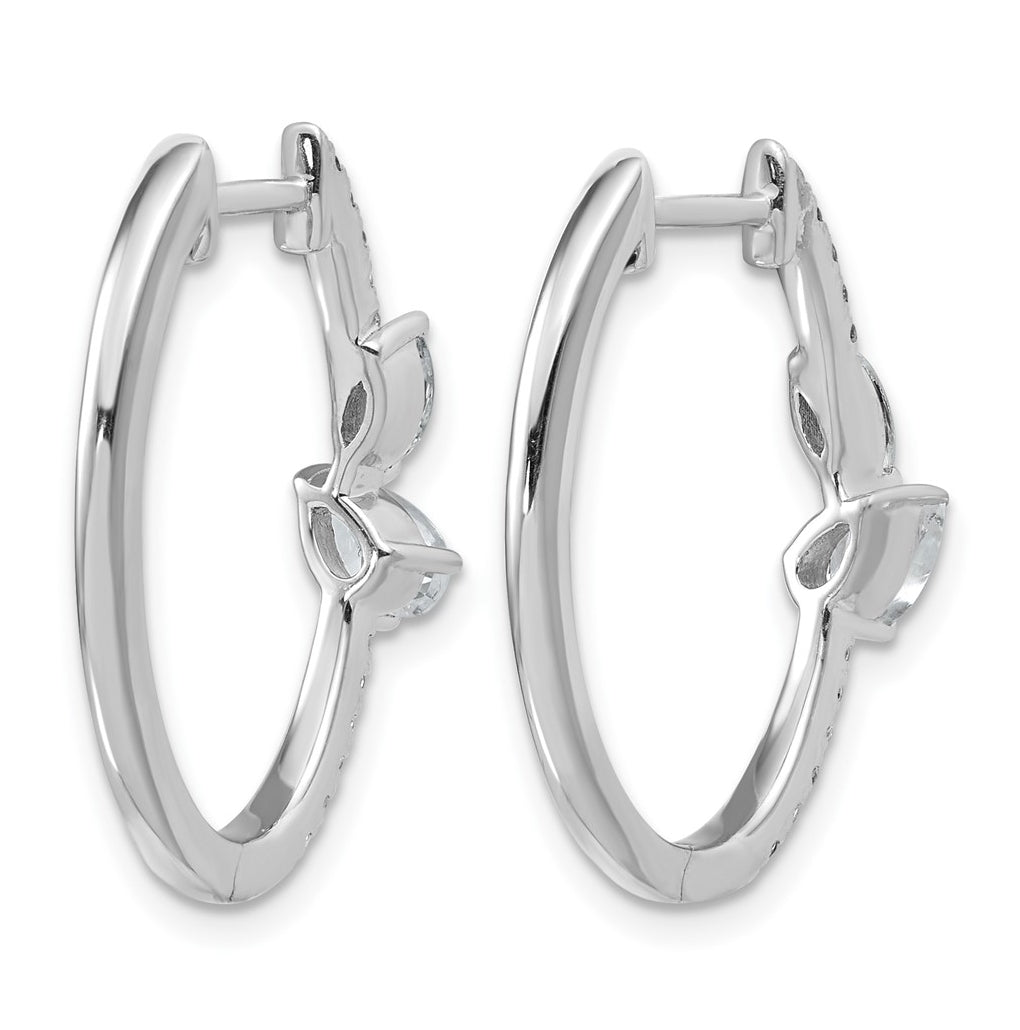 14k White Gold 1 carat Lab Grown Diamond VS+ F+ Complete Hinged Hoop Earrings