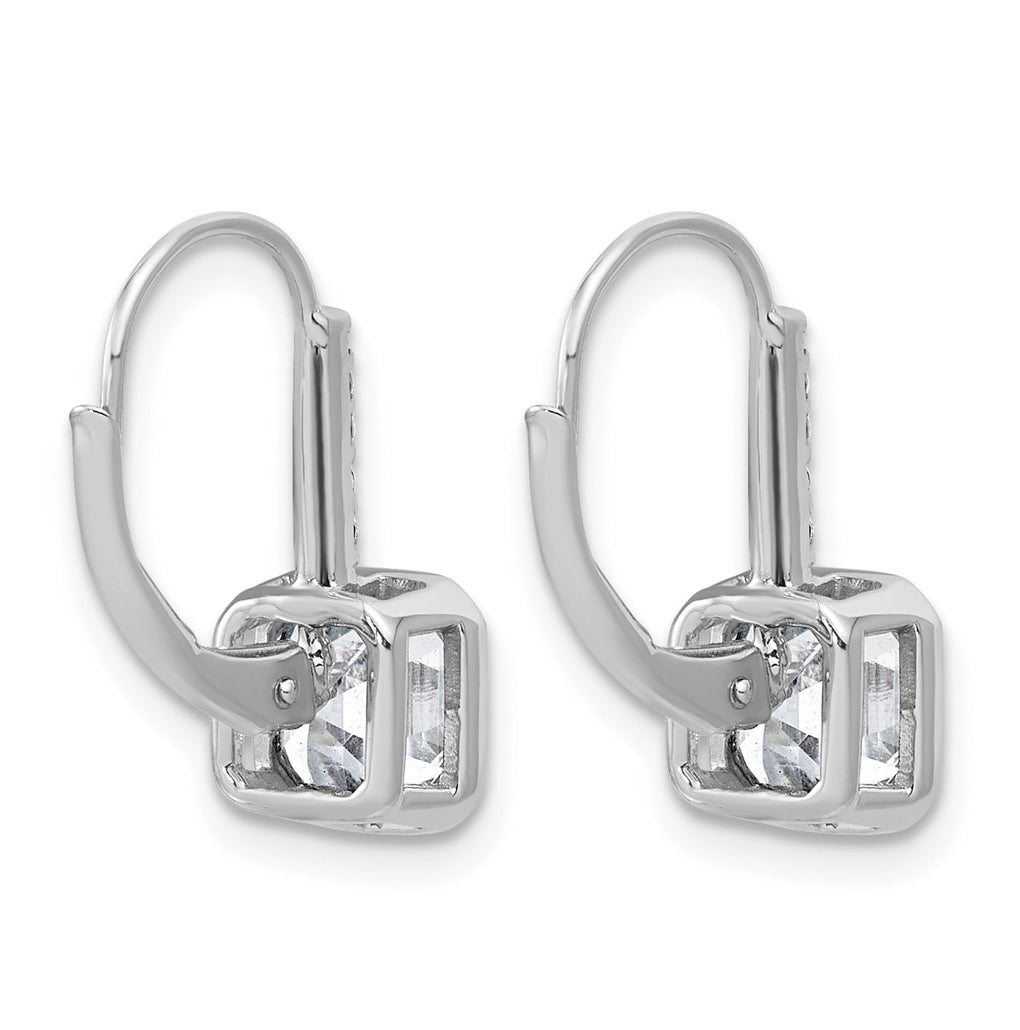 True Origin 14k White Gold 3 carat Lab Grown Diamond VS+ F+ Complete Square Bezel-Set Leverback Earrings
