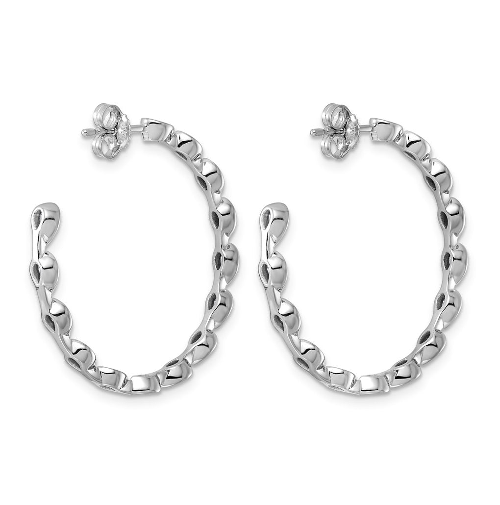14K White Gold 2ct Lab Grown Diamond VS+ F+ Post Pear Hoop Earrings