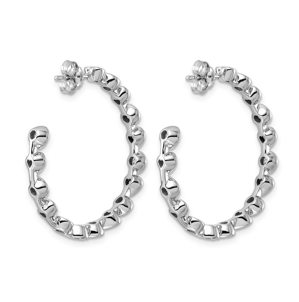 14K White Gold 3 1/3ct Lab Grown Diamond VS+ F+ Post Round/Heart Hoop Earrings