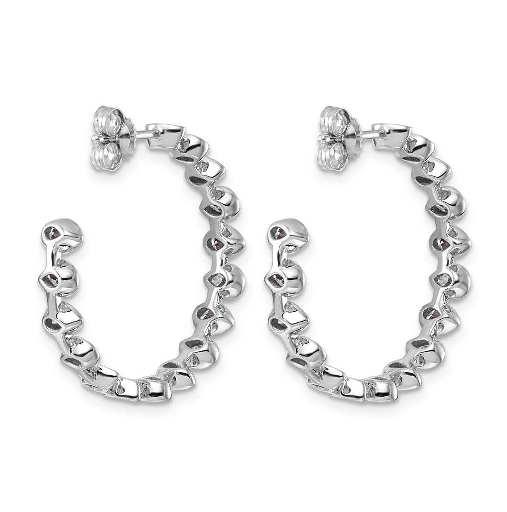 14K White Gold 2 1/4ct Lab Grown Diamond VS+ F+ Post East/West Pear Hoop Earrings