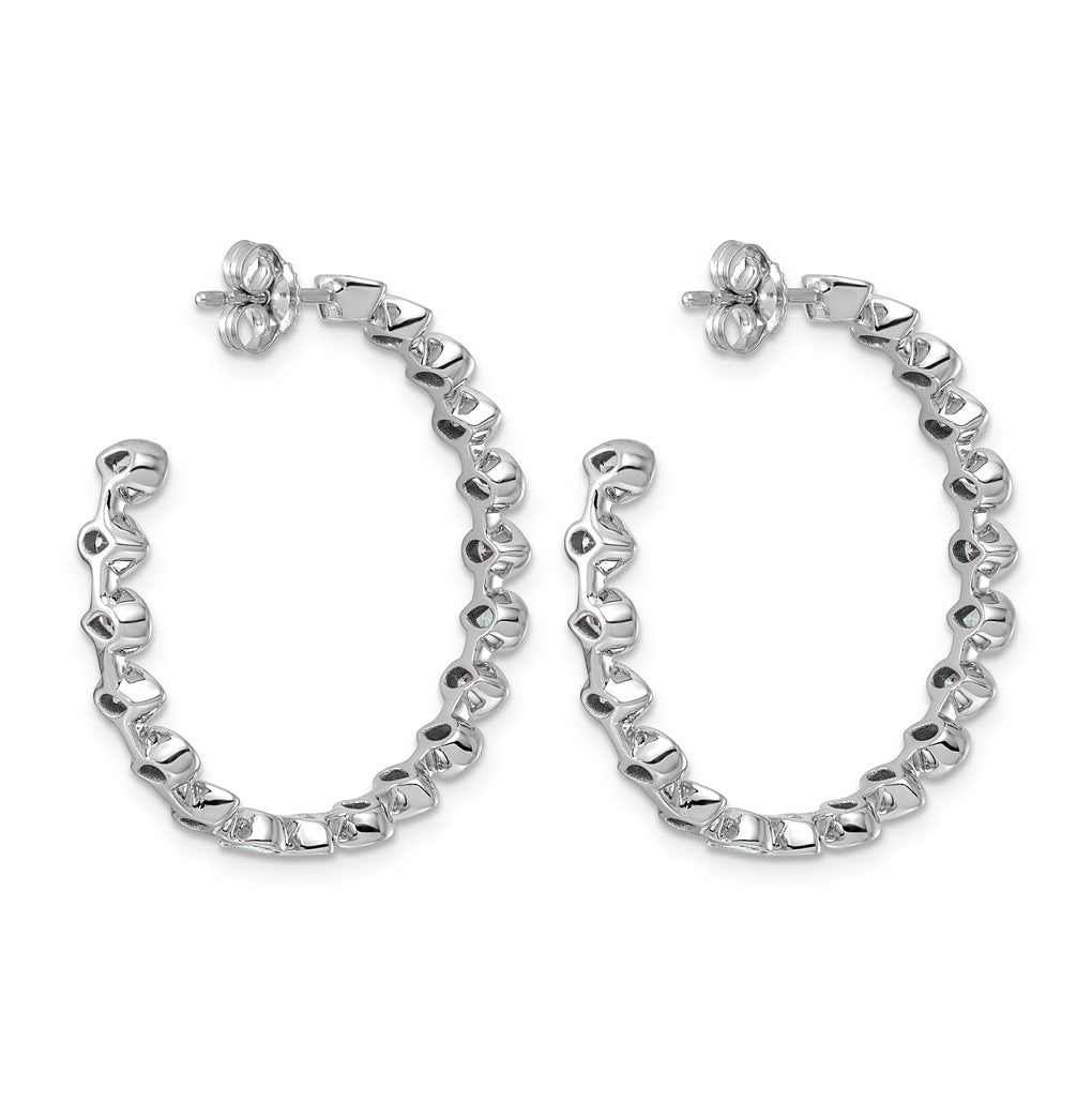 14K White Gold 2 5/8ct Lab Grown Diamond VS+ F+ Post East/West Pear Hoop Earrings