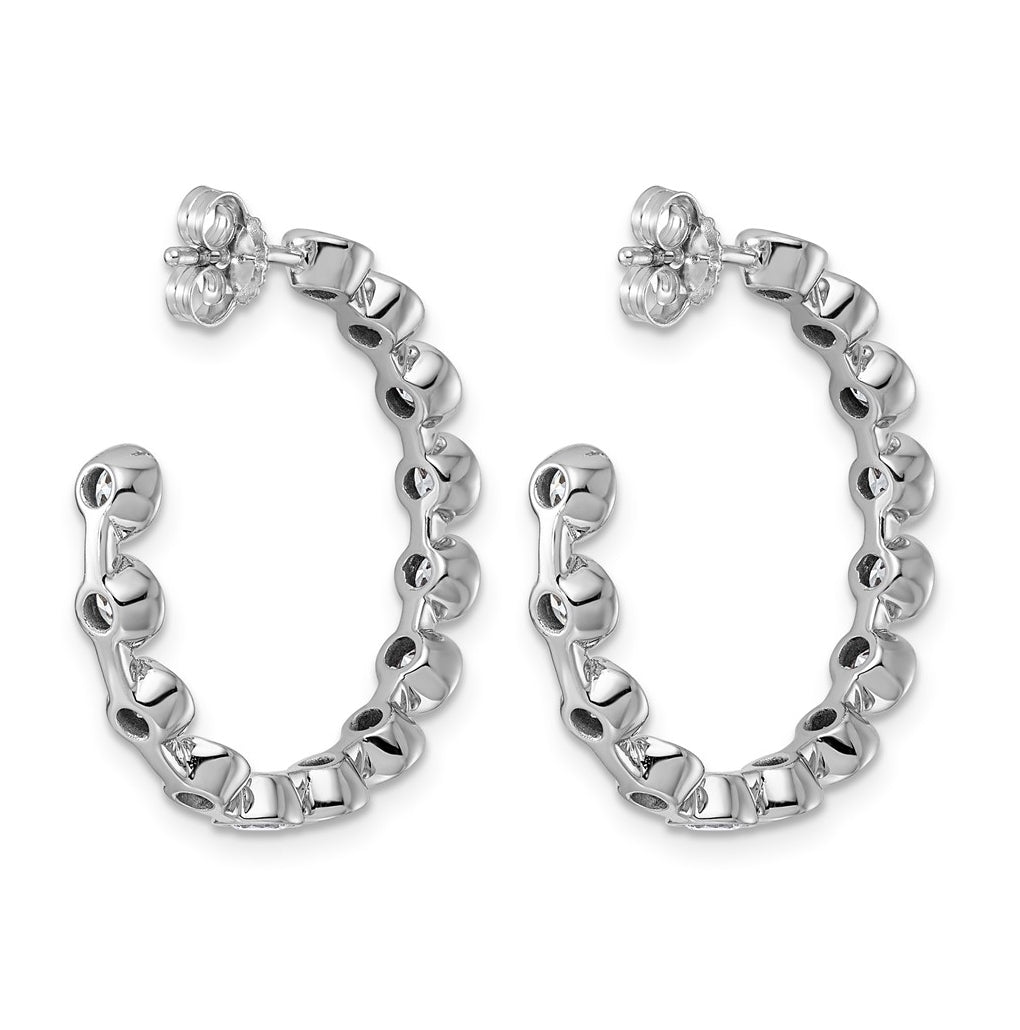 14K White Gold 2 7/8ct Lab Grown Diamond VS+ F+ Post Round Hoop Earrings