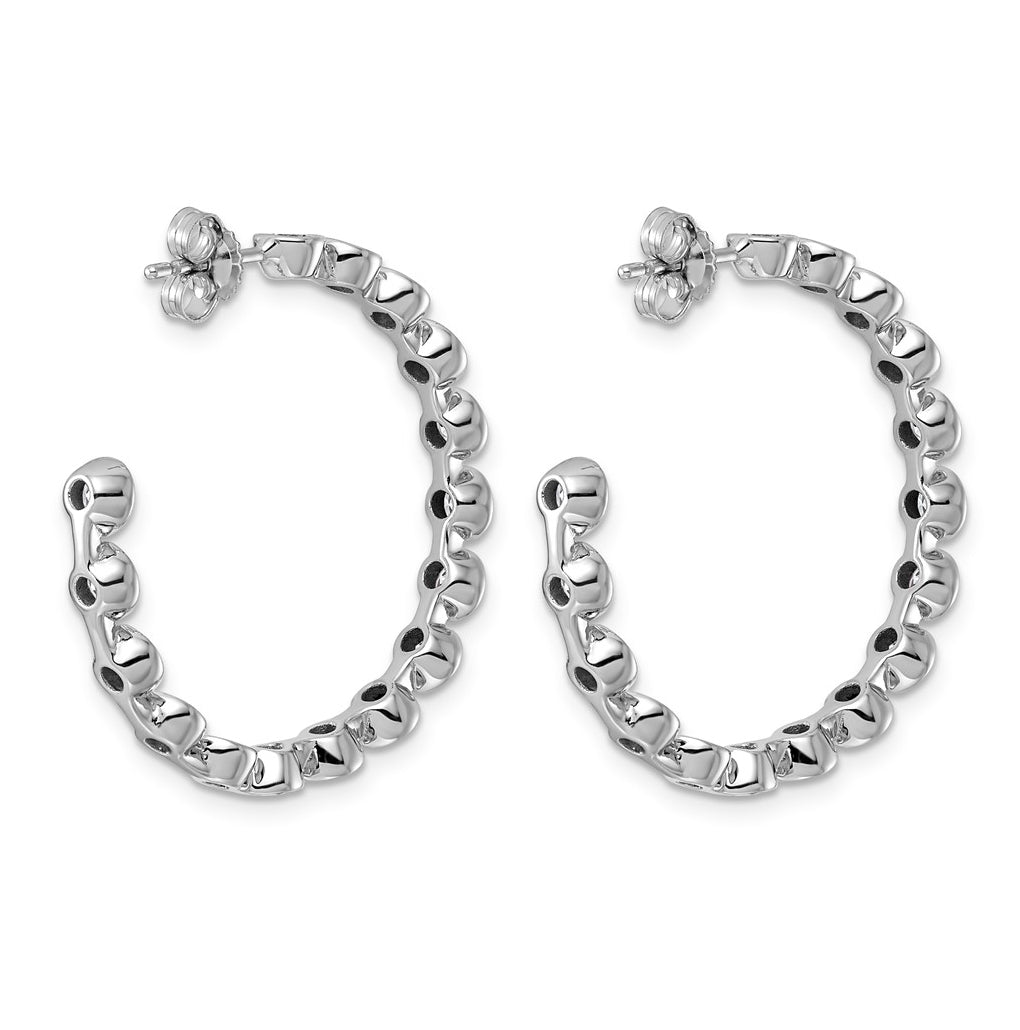 14K White Gold 3 1/2ct Lab Grown Diamond VS+ F+ Post Round Hoop Earrings