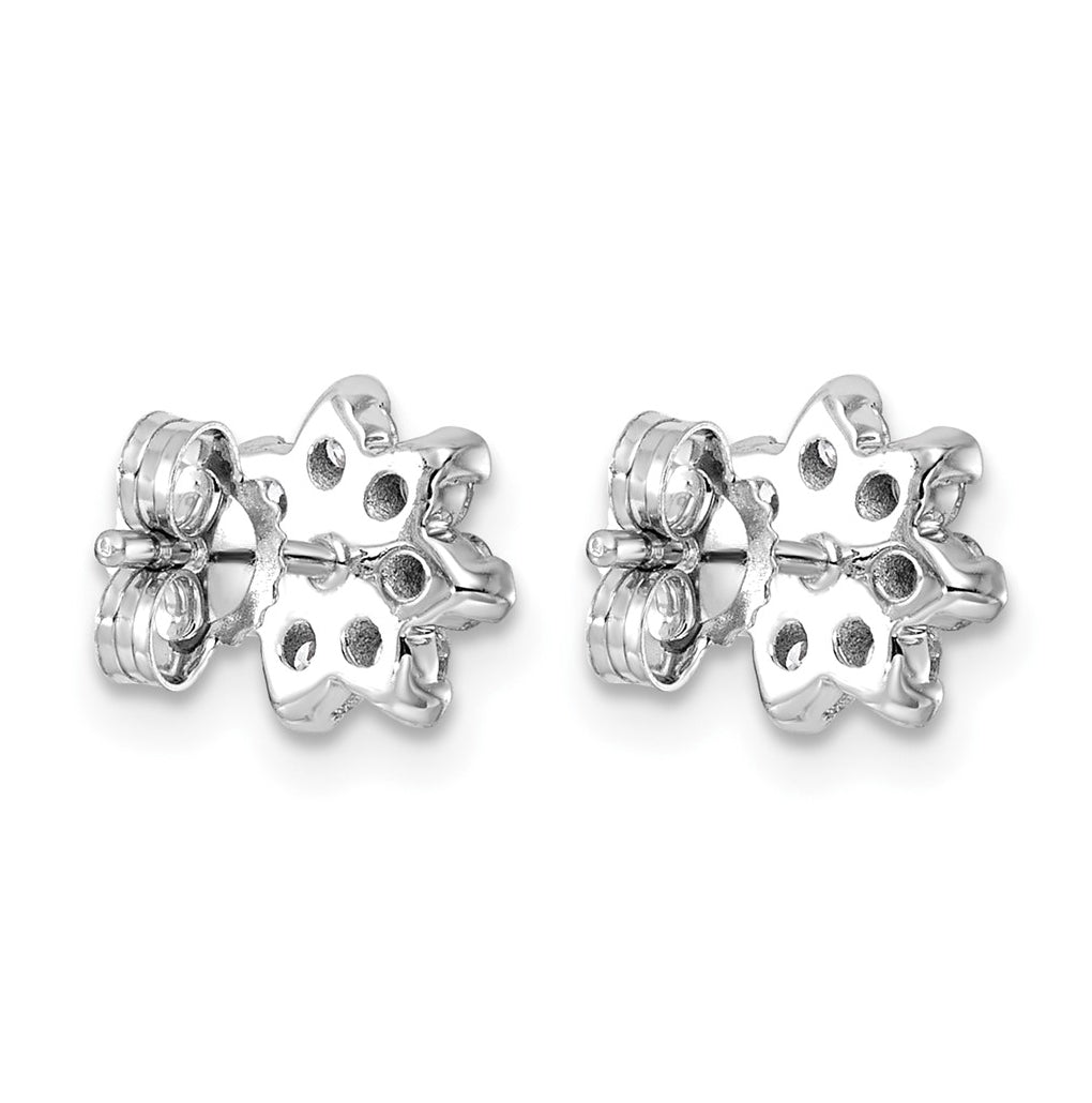 14K White Gold Lab-Grown Diamond VS+ F+ Post Floral Complete Earrings – Elegant Jewelry Gift for Birthday, Anniversary, Engagement, Wedding