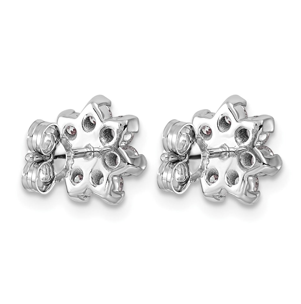14K White Gold Lab-Grown Diamond VS+ F+ Post Floral Complete Earrings – Elegant Jewelry Gift for Birthday, Anniversary, Engagement, Wedding