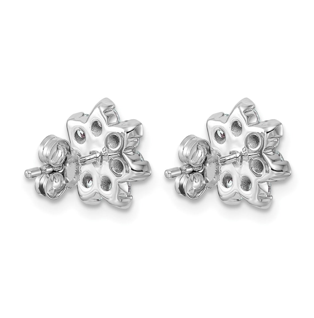 14K White Gold Lab-Grown Diamond VS+ F+ Post Floral Complete Earrings – Elegant Jewelry Gift for Birthday, Anniversary, Engagement, Wedding