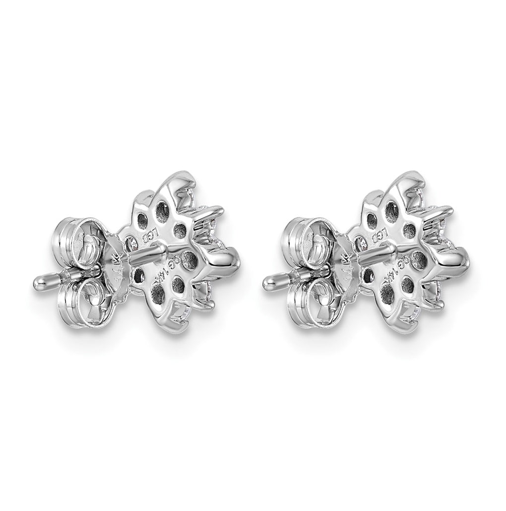 14K White Gold Lab Grown Diamond VS+ F+ Post Floral Complete Earrings – Elegant Jewelry Gift for Birthday, Anniversary, Engagement, Wedding