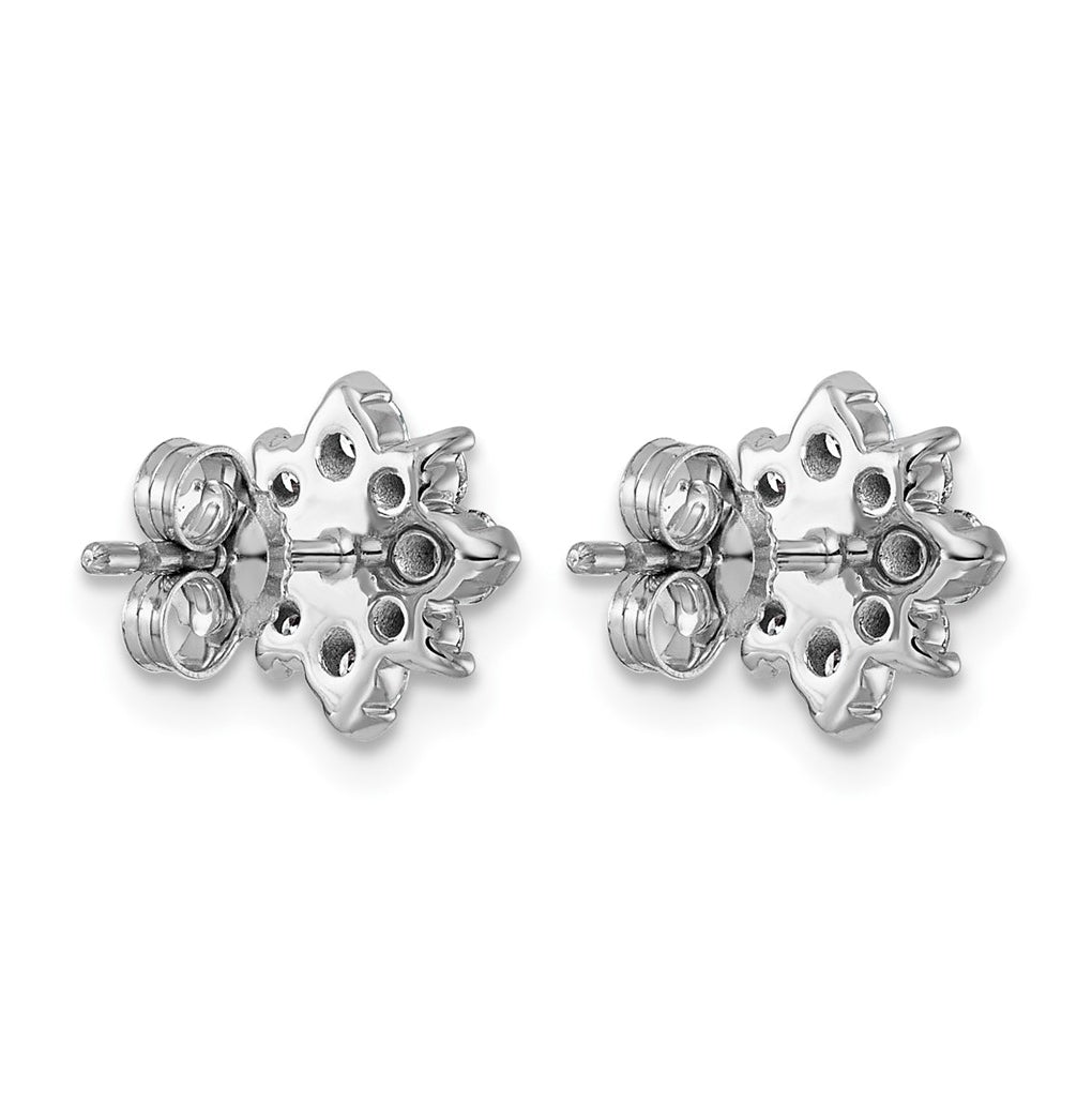 14K White Gold Lab Grown Diamond VS+ F+ Post Floral Complete Earrings – Elegant Jewelry Gift for Birthday, Anniversary, Engagement, Wedding