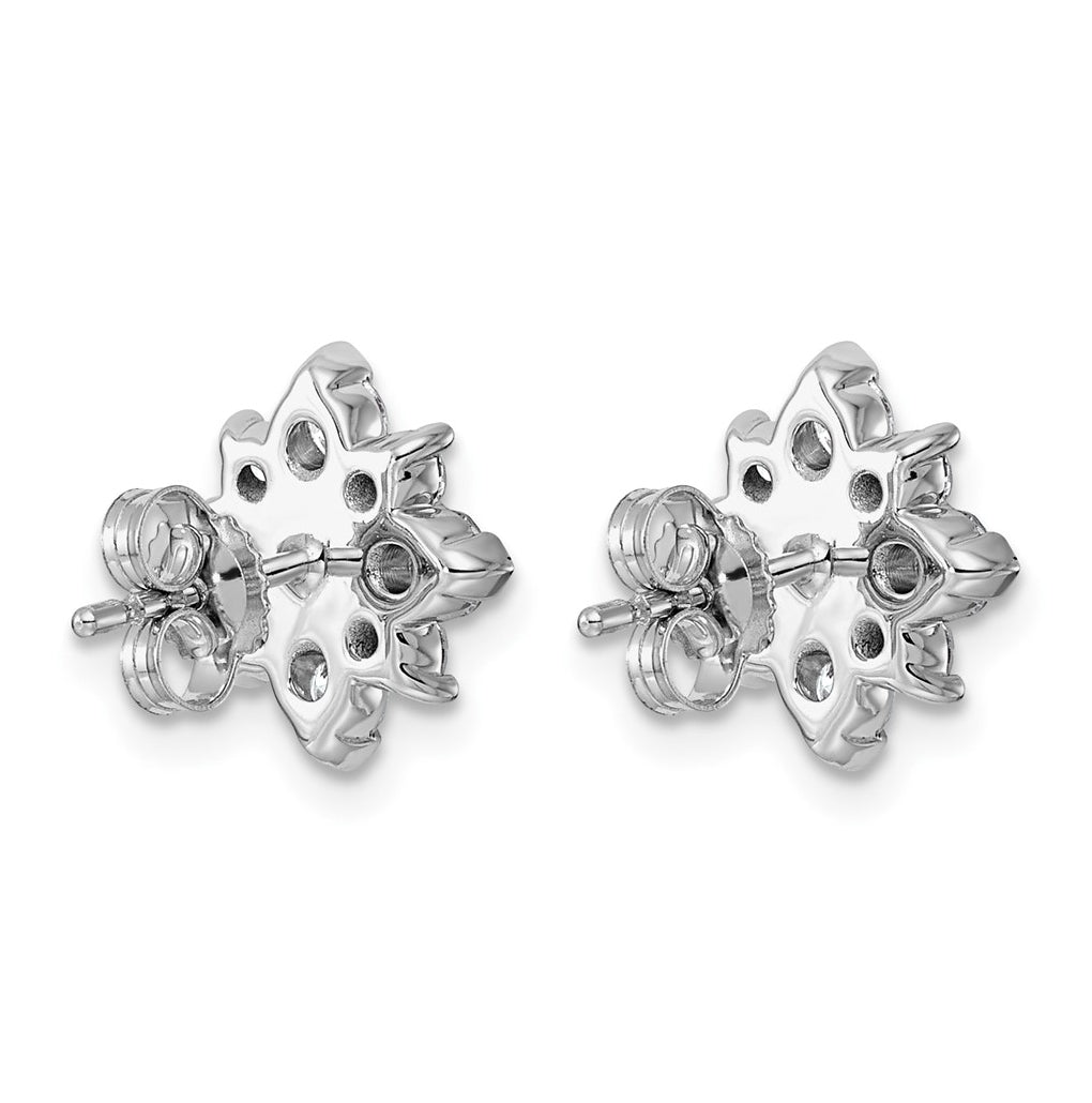 14K White Gold Lab Grown Diamond VS+ F+ Post Floral Complete Earrings – Elegant Jewelry Gift for Birthday, Anniversary, Engagement, Wedding