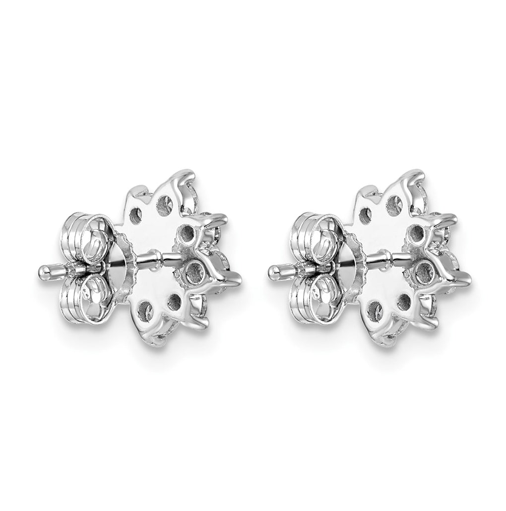 14K White Gold Lab Grown Dia VS+ F+ Post Floral Complete Earrings – Elegant Jewelry Gift for Birthday, Anniversary, Engagement, Wedding