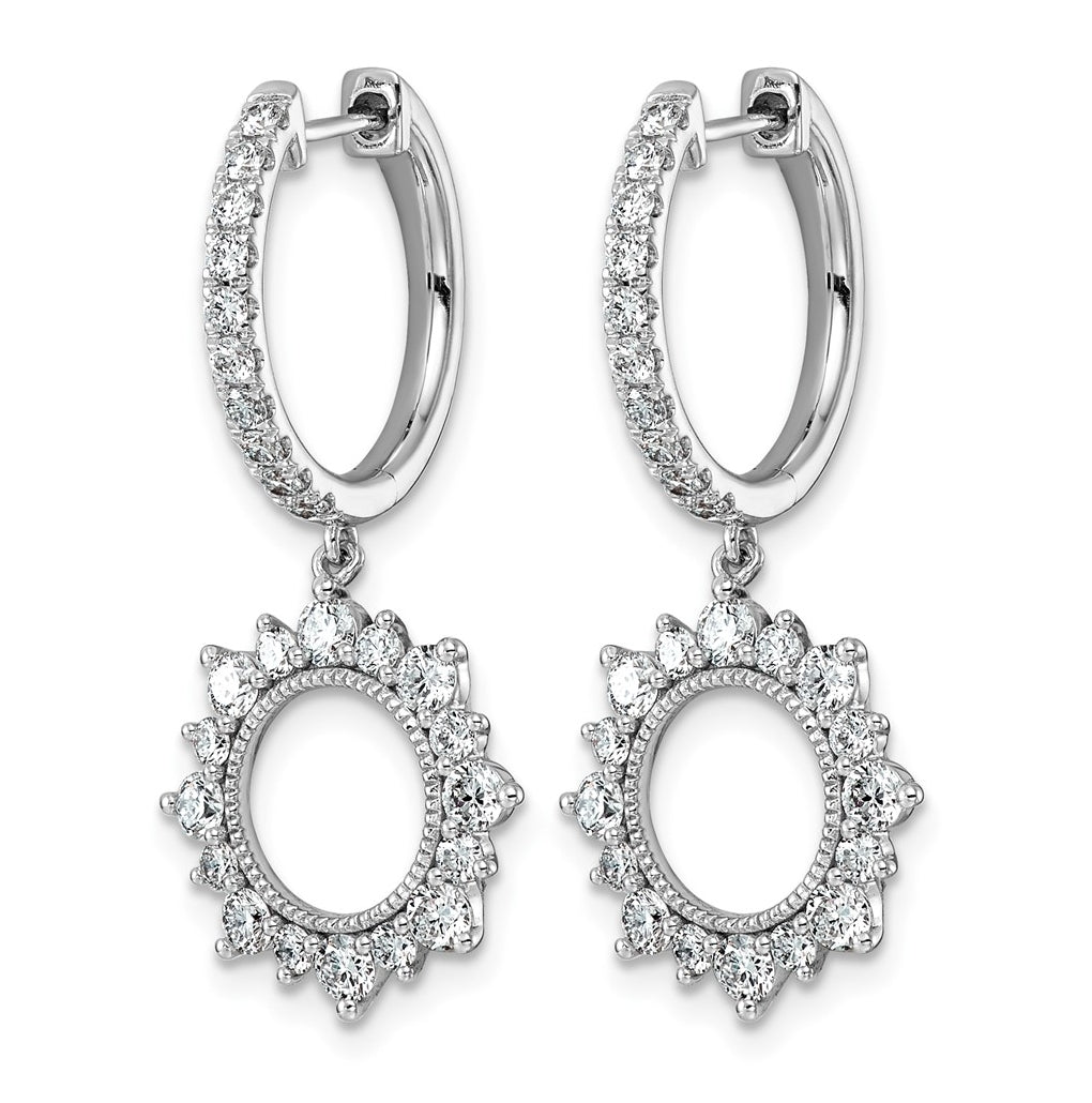 14K White Gold 1.5ct Lab Grown Diamond VS+ F+ Dangle Complete Hoop Earrings – Elegant Jewelry Gift for Birthday, Anniversary, Engagement, Wedding