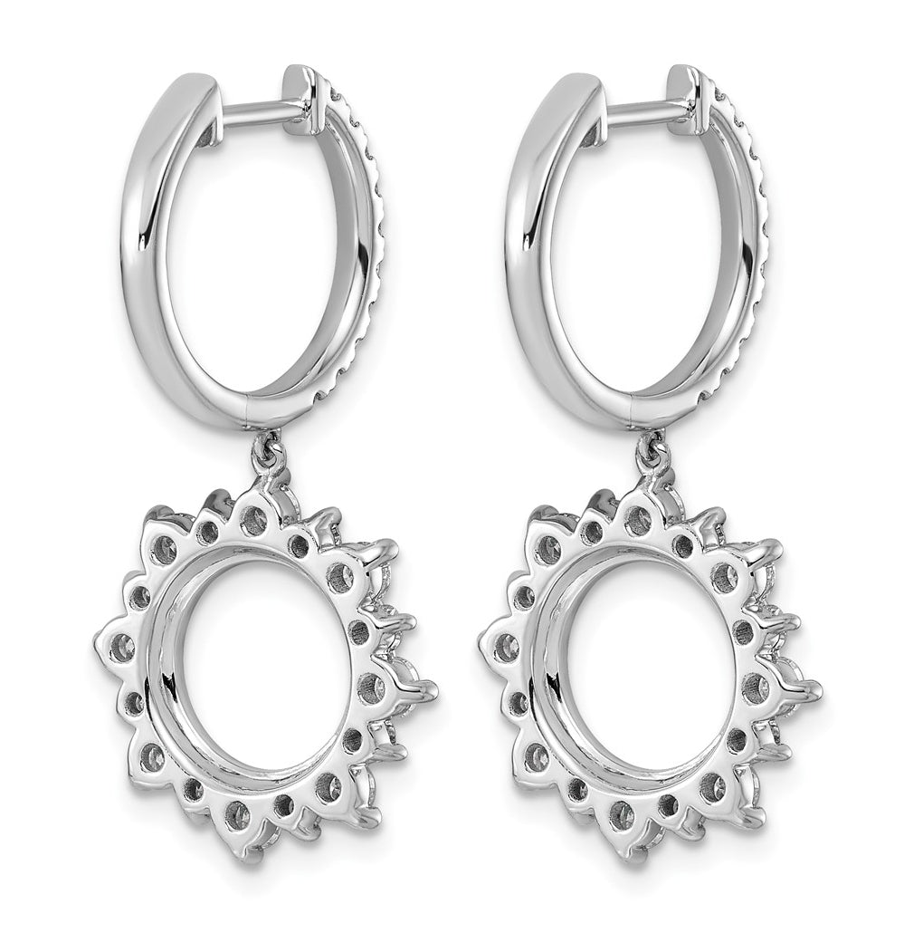 14K White Gold 2 ct Lab Grown Diamond VS+ F+ Dangle Complete Hoop Earrings – Elegant Jewelry Gift for Birthday, Anniversary, Engagement, Wedding