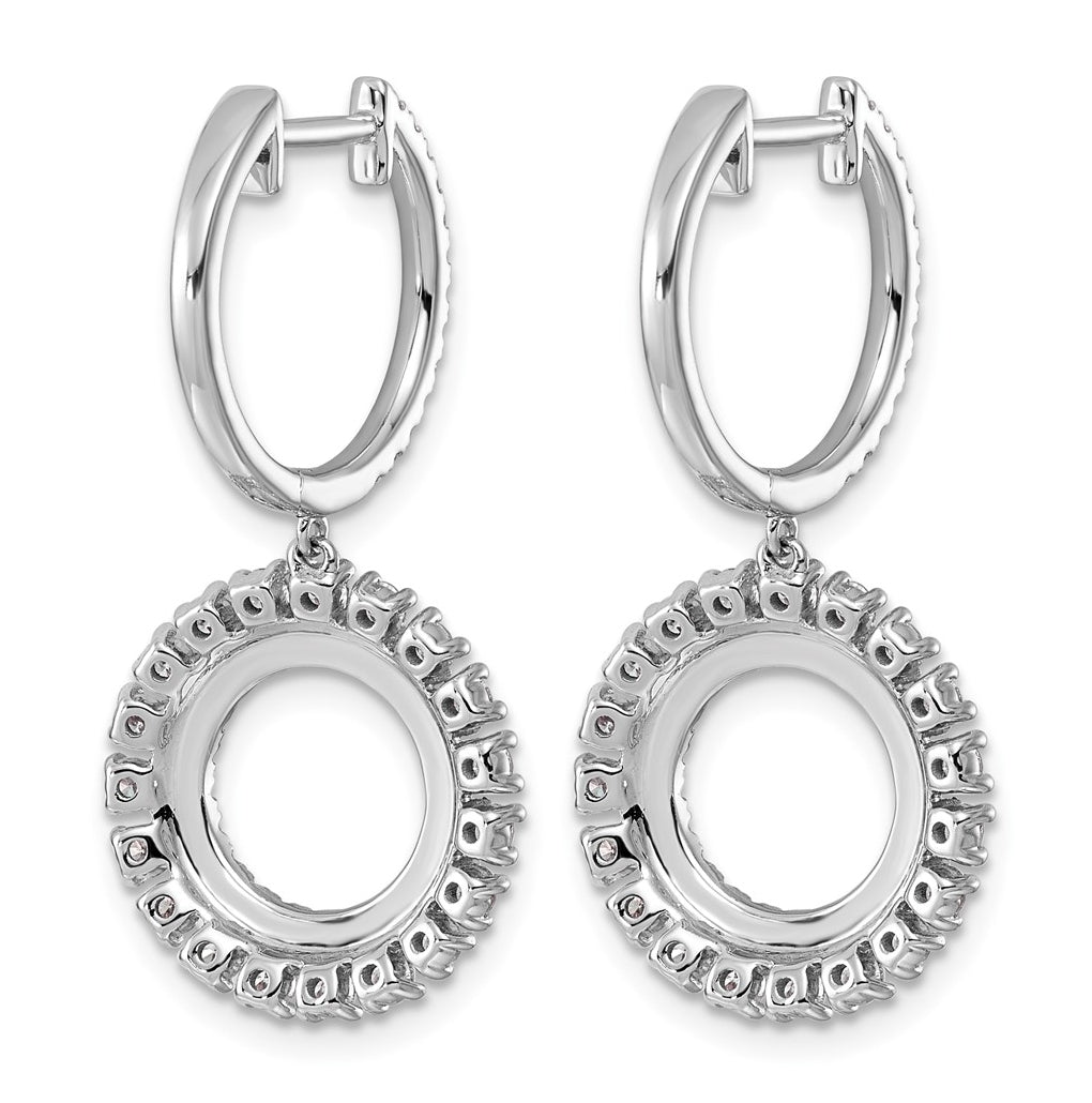 14K White Gold 1.5ct Lab Grown Diamond VS+ F+ Dangle Complete Hoop Earring – Elegant Jewelry Gift for Birthday, Anniversary, Engagement, Wedding