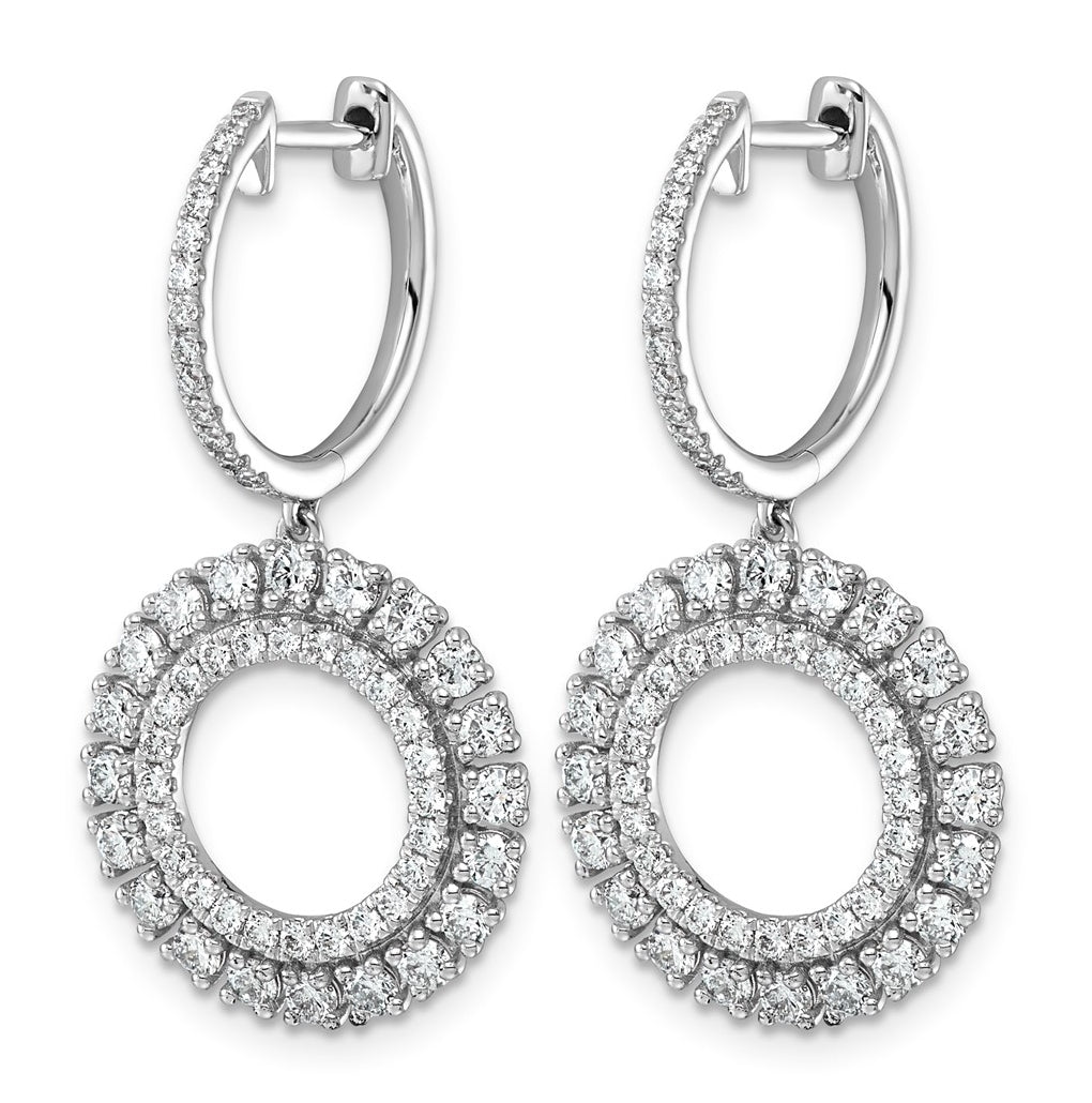 14K White Gold 2ct Lab Grown Diamond VS+ F+ Dangle Complete Hoop Earrings – Elegant Jewelry Gift for Birthday, Anniversary, Engagement, Wedding