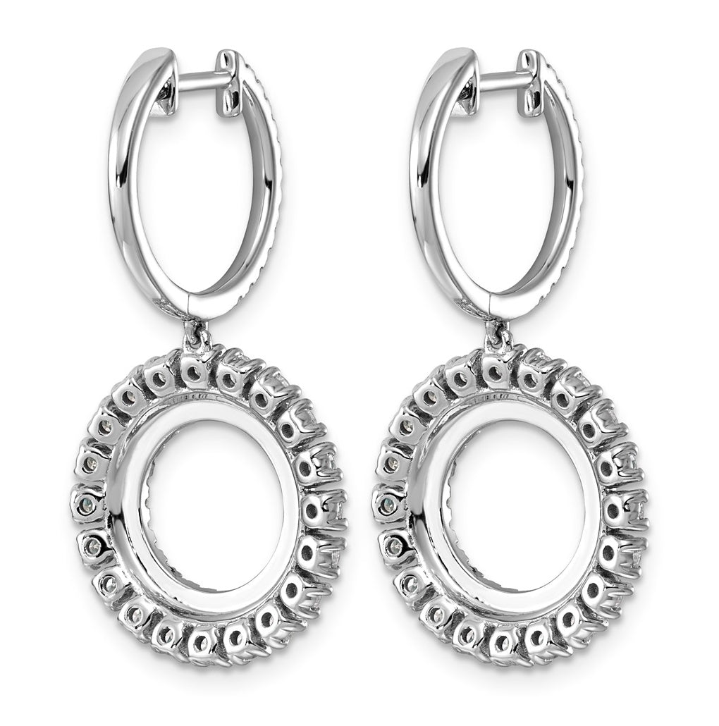 14K White Gold 2ct Lab Grown Diamond VS+ F+ Dangle Complete Hoop Earrings – Elegant Jewelry Gift for Birthday, Anniversary, Engagement, Wedding