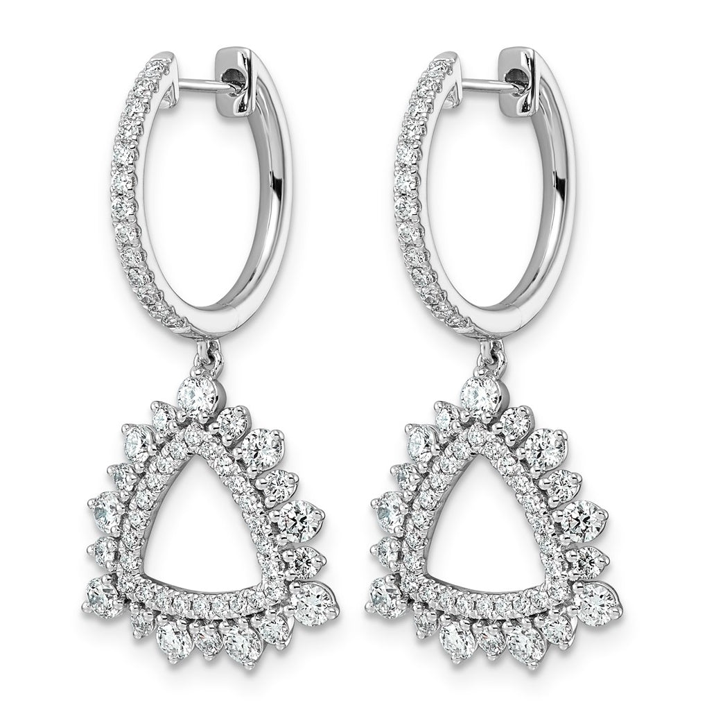 14K White Gold Lab Grown Dia VS+ F+ Dangle Complete Hoop Earrings – Elegant Jewelry Gift for Birthday, Anniversary, Engagement, Wedding