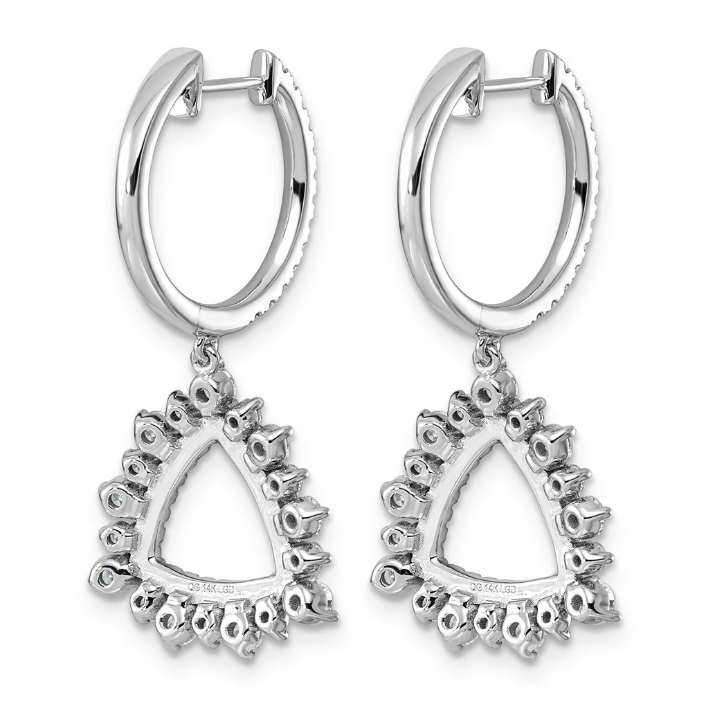 14K White Gold Lab Grown Dia VS+ F+ Dangle Complete Hoop Earrings – Elegant Jewelry Gift for Birthday, Anniversary, Engagement, Wedding
