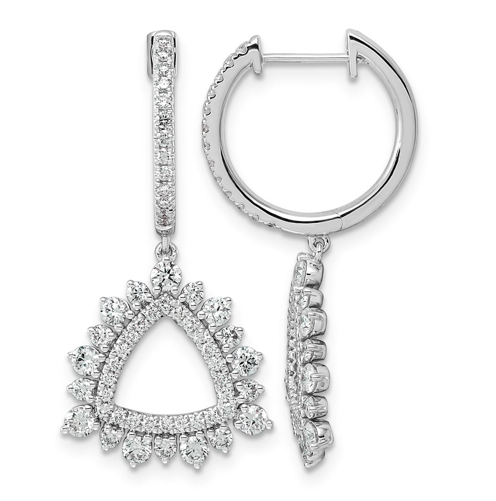 14K White Gold Lab Grown Dia VS+ F+ Dangle Complete Hoop Earrings – Elegant Jewelry Gift for Birthday, Anniversary, Engagement, Wedding