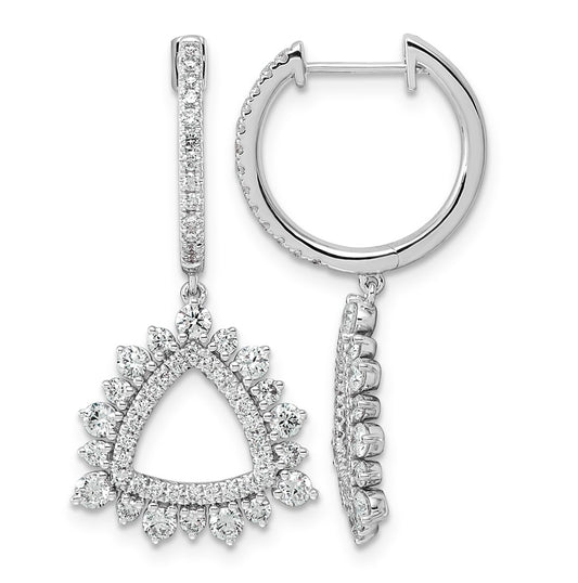 14K White Gold Lab Grown Dia VS+ F+ Dangle Complete Hoop Earrings – Elegant Jewelry Gift for Birthday, Anniversary, Engagement, Wedding
