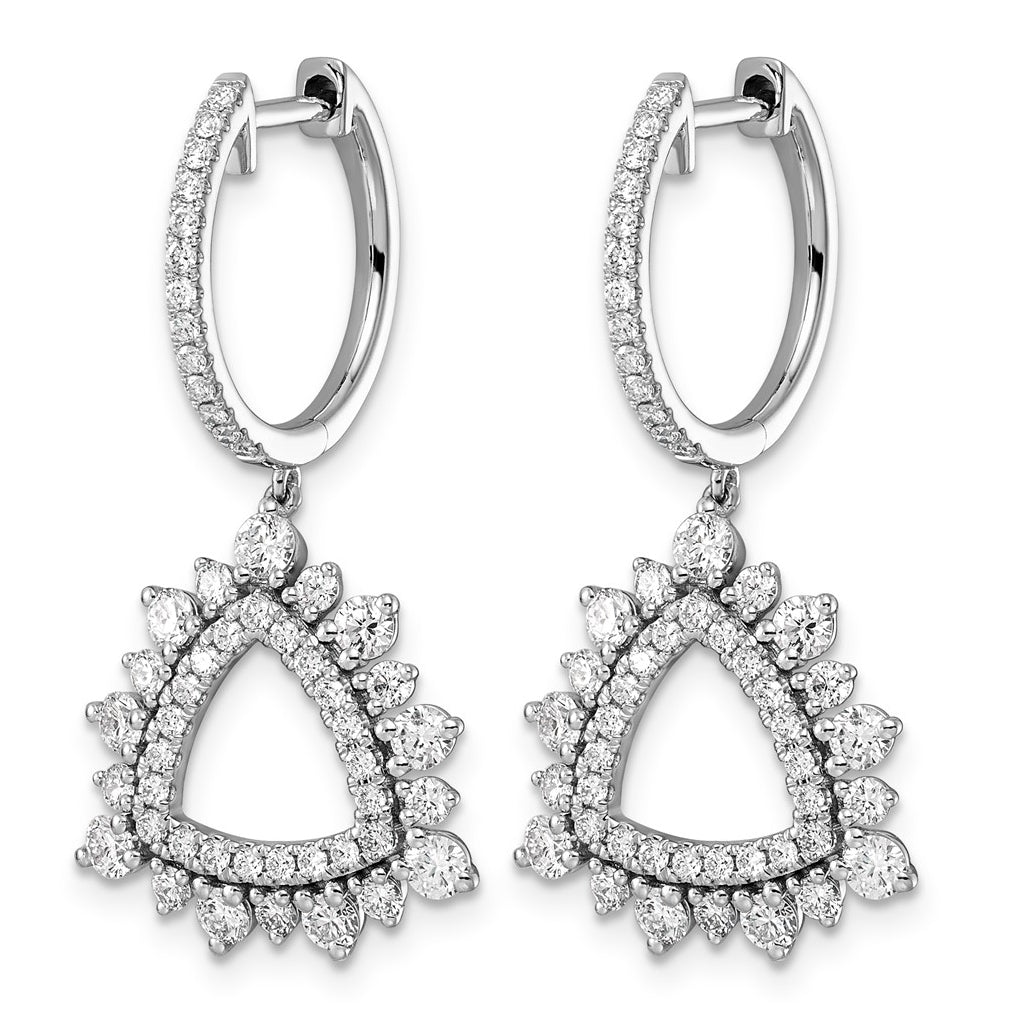 14K White Gold Lab Grown Dia VS+ F+ Dangle Complete Hoop Earrings – Elegant Jewelry Gift for Birthday, Anniversary, Engagement, Wedding