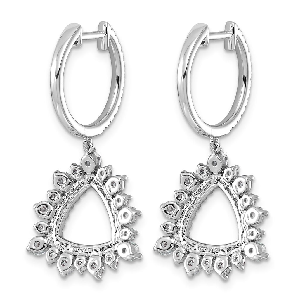 14K White Gold Lab Grown Dia VS+ F+ Dangle Complete Hoop Earrings – Elegant Jewelry Gift for Birthday, Anniversary, Engagement, Wedding