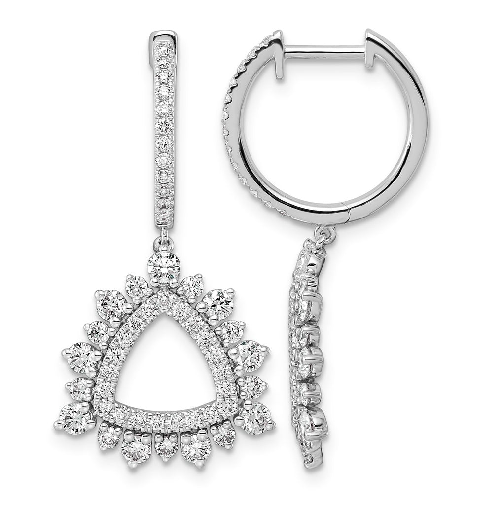 14K White Gold Lab Grown Dia VS+ F+ Dangle Complete Hoop Earrings – Elegant Jewelry Gift for Birthday, Anniversary, Engagement, Wedding