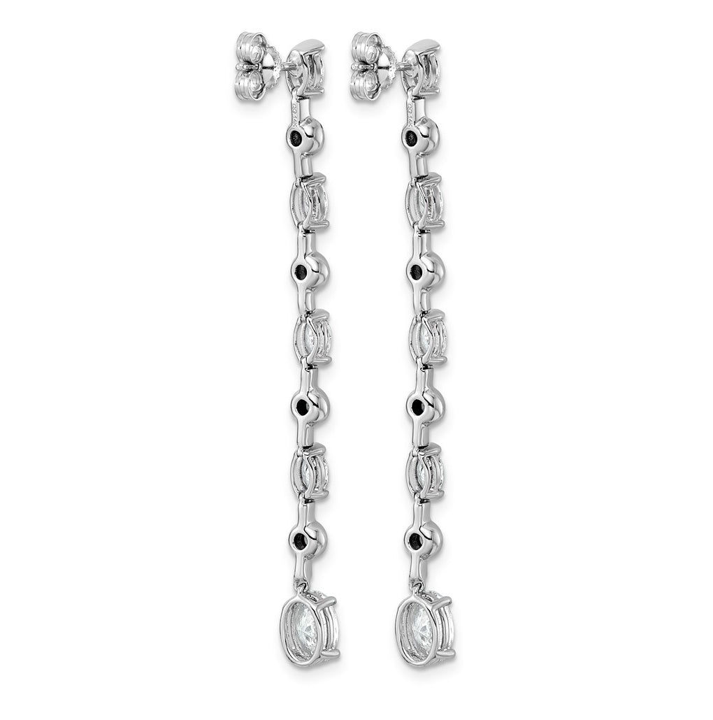 14K White Gold LabGrown Dia VS+ F+ Post Oval/Round Comp Drop Earrings – Elegant Jewelry Gift for Birthday, Anniversary, Engagement, Wedding