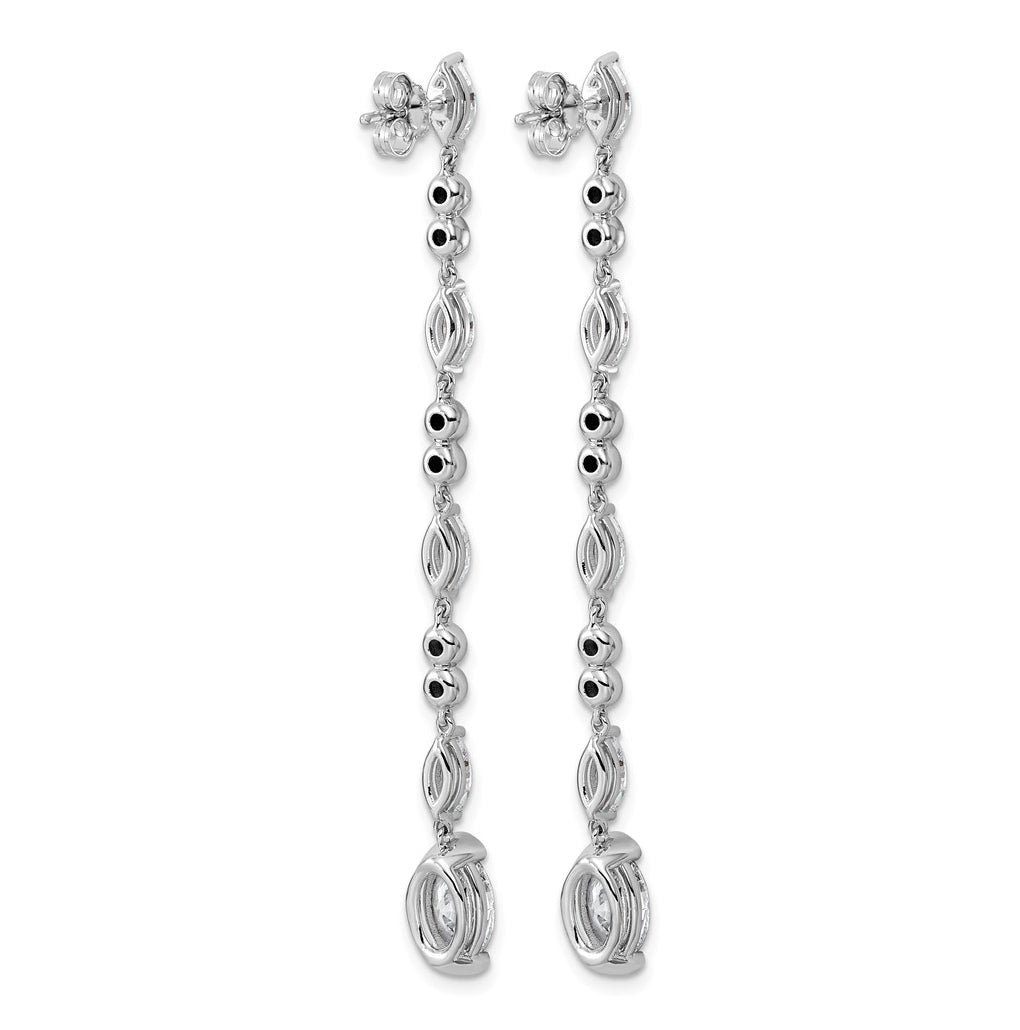 14K White Gold Lab Grown Dia VS+ F+ Post Oval/Round Comp Drop Earrings – Elegant Jewelry Gift for Birthday, Anniversary, Engagement, Wedding