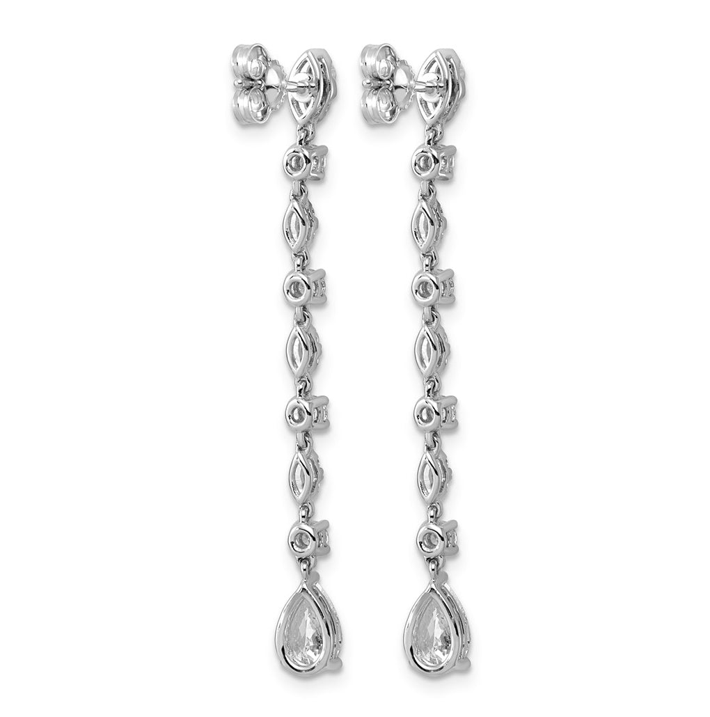 14K White Gold 2 ct Lab Grown Diamond VS+ F+ Post Multi Cut Complete Drop Earrings – Elegant Jewelry Gift for Birthday, Anniversary, Engagement, Wedding