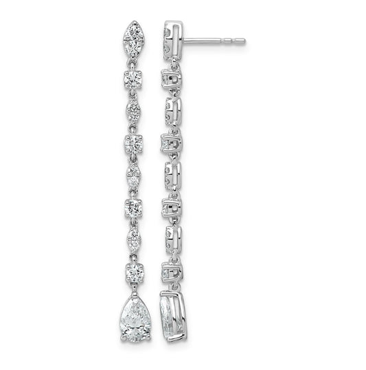 14K White Gold 2 ct Lab Grown Diamond VS+ F+ Post Multi Cut Complete Drop Earrings – Elegant Jewelry Gift for Birthday, Anniversary, Engagement, Wedding
