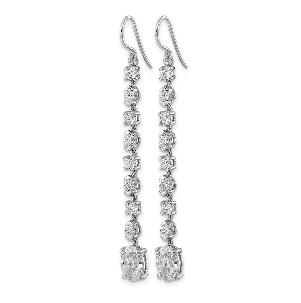 14K White Gold 3 1/2ct Cert Oval Lab Grown Diamond VS+ F+ Post Complete Drop Earrings – Elegant Jewelry Gift for Birthday, Anniversary, Engagement, Wedding
