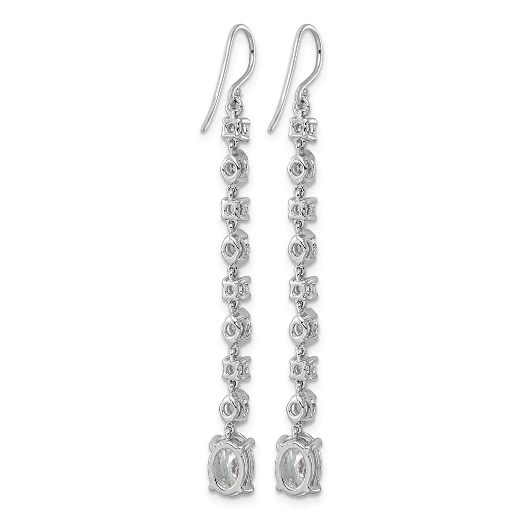 14K White Gold 3 1/2ct Cert Oval Lab Grown Diamond VS+ F+ Post Complete Drop Earrings – Elegant Jewelry Gift for Birthday, Anniversary, Engagement, Wedding