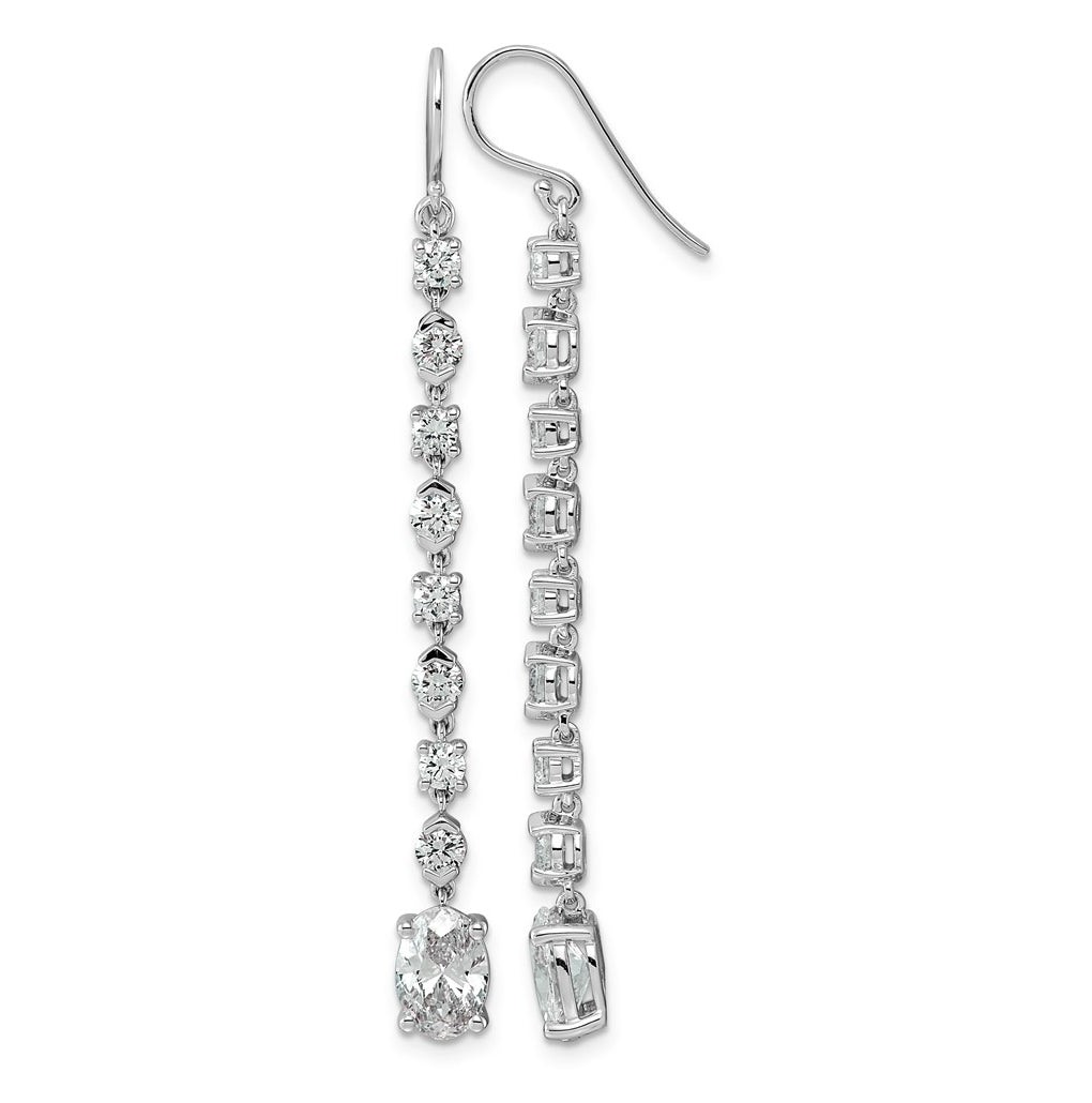 14K White Gold 3 1/2ct Cert Oval Lab Grown Diamond VS+ F+ Post Complete Drop Earrings – Elegant Jewelry Gift for Birthday, Anniversary, Engagement, Wedding
