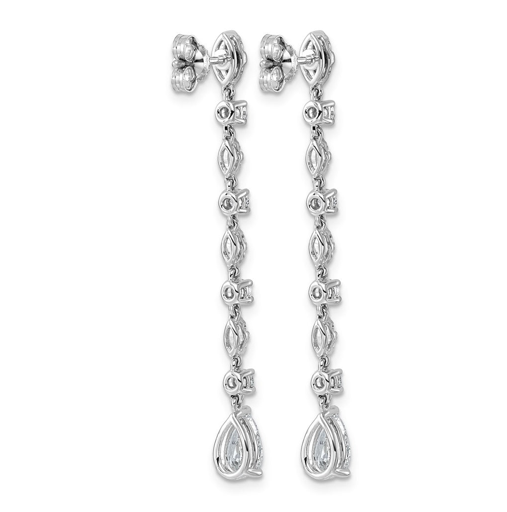 14K White Gold 2ct Lab Grown Diamond VS+ F+ Post Multi Cut Complete Drop Earrings – Elegant Jewelry Gift for Birthday, Anniversary, Engagement, Wedding