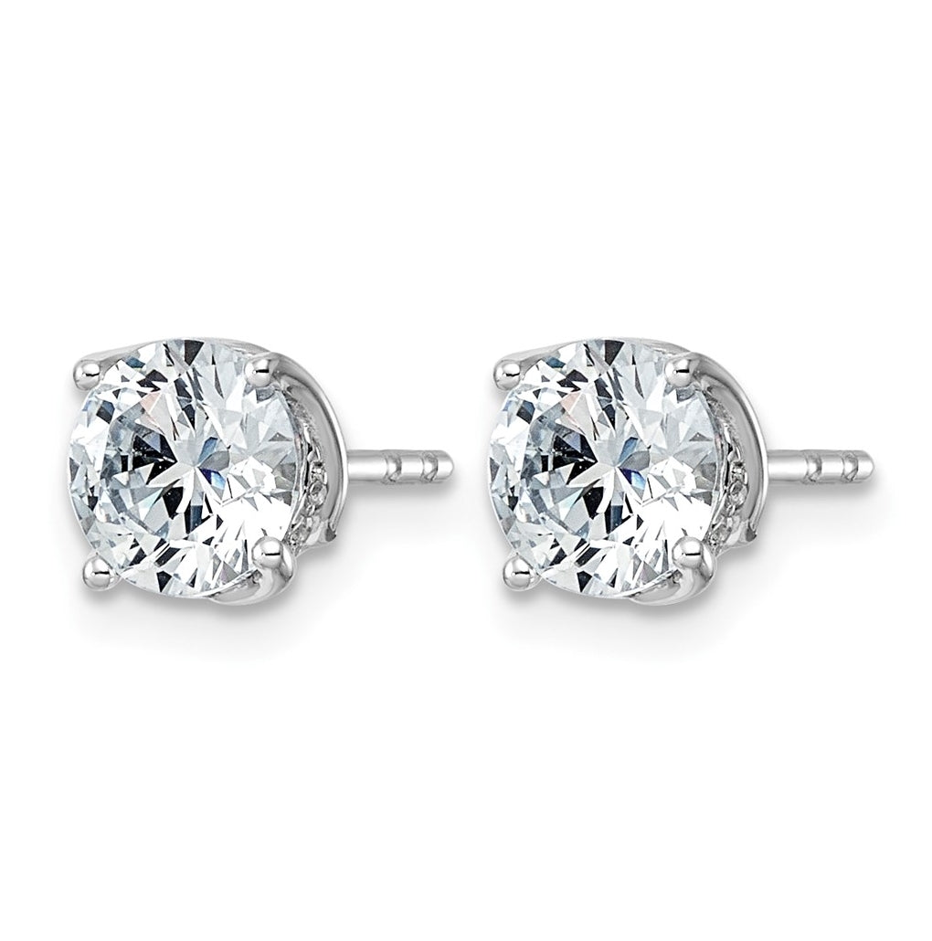 14K White Gold 2ct Round Center Lab Grown Diamond VS+ F+ Complete Twist Earrings – Elegant Jewelry Gift for Birthday, Anniversary, Engagement, Wedding
