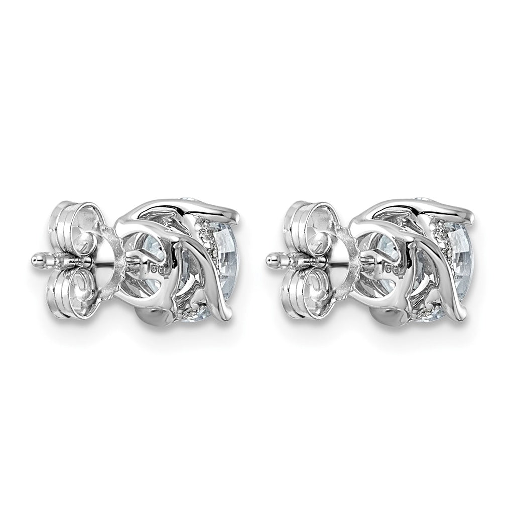 14K White Gold 2ct Round Center Lab Grown Diamond VS+ F+ Complete Twist Earrings – Elegant Jewelry Gift for Birthday, Anniversary, Engagement, Wedding