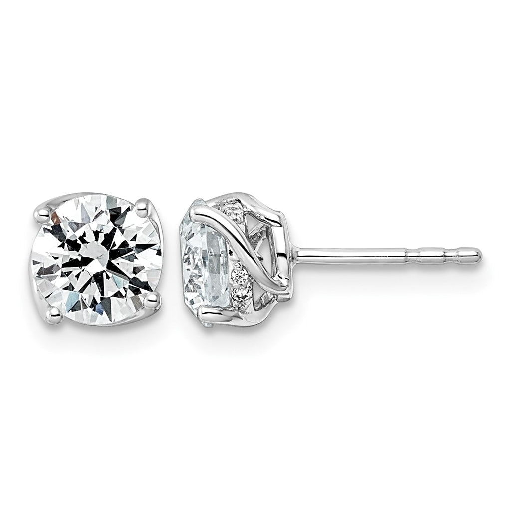 14K White Gold 2ct Round Center Lab Grown Diamond VS+ F+ Complete Twist Earrings – Elegant Jewelry Gift for Birthday, Anniversary, Engagement, Wedding