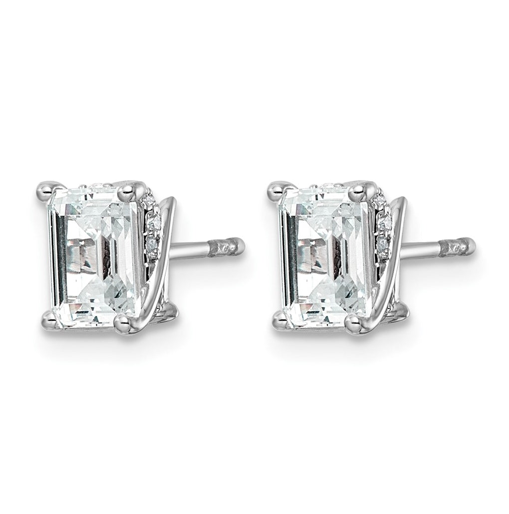 14K White Gold 2ct Emerald-cut Center Lab Grown Diamond VS+ F+ Complete Twist Earrings – Elegant Jewelry Gift for Birthday, Anniversary, Engagement, Wedding