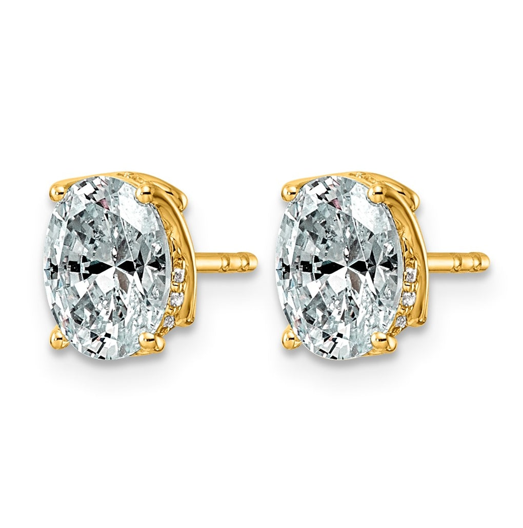 14K Yellow Gold 2ct Oval Center Lab Grown Diamond VS+ F+ Complete Twist Earrings – Elegant Jewelry Gift for Birthday, Anniversary, Engagement, Wedding