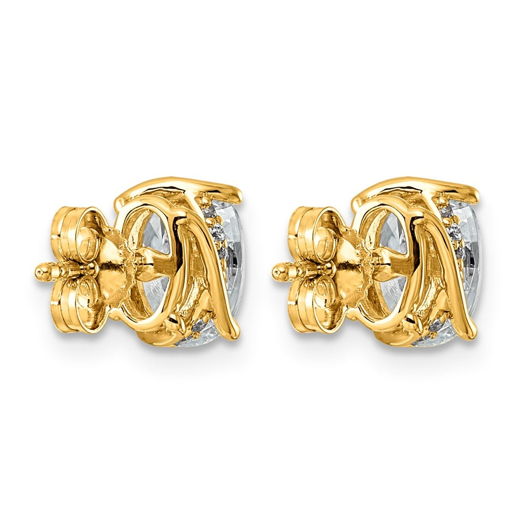 14K Yellow Gold 2ct Oval Center Lab Grown Diamond VS+ F+ Complete Twist Earrings – Elegant Jewelry Gift for Birthday, Anniversary, Engagement, Wedding